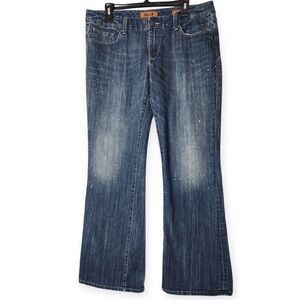 SEVEN7 Paint Spatter Y2K Boho 5 Pocket Bootcut Jeans Size 32x32